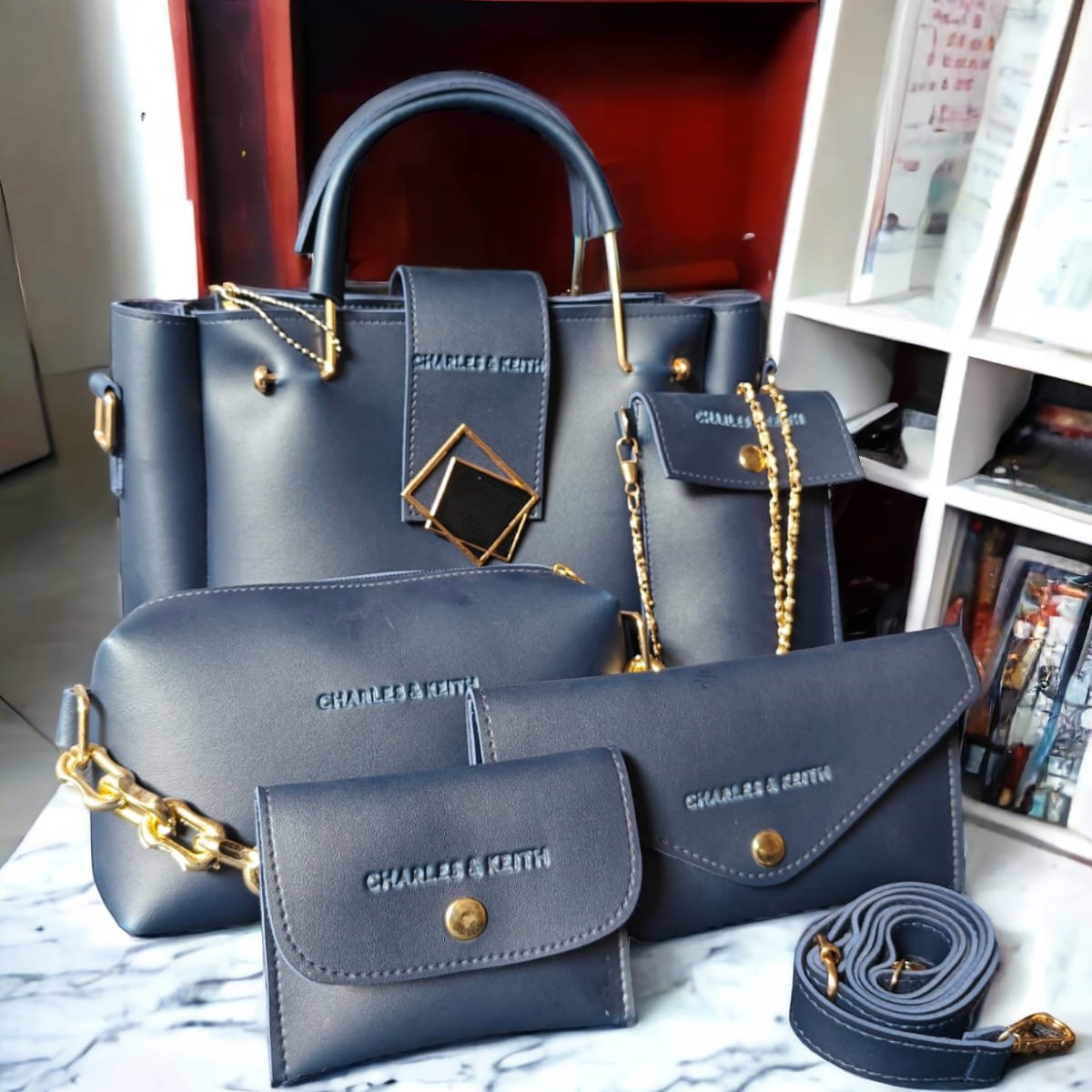 Premium Quality Charles & Keith 5 Pcs Bag - Ishal Design House