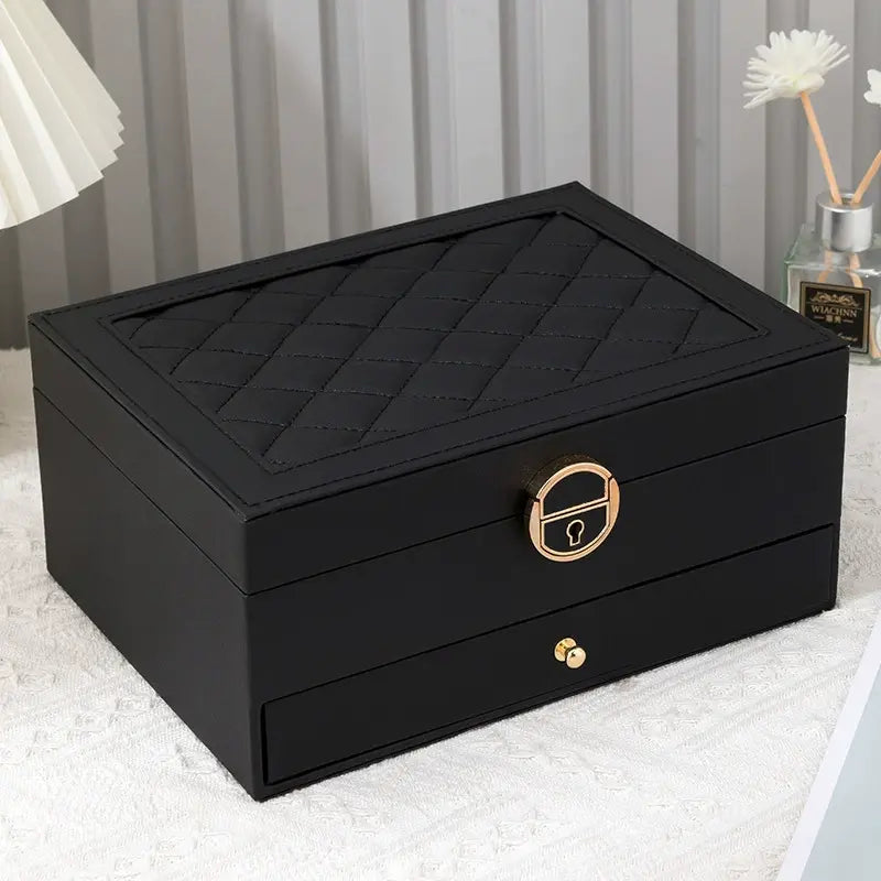 Luxury Three Layers High Quality Leather Jewelry Box
