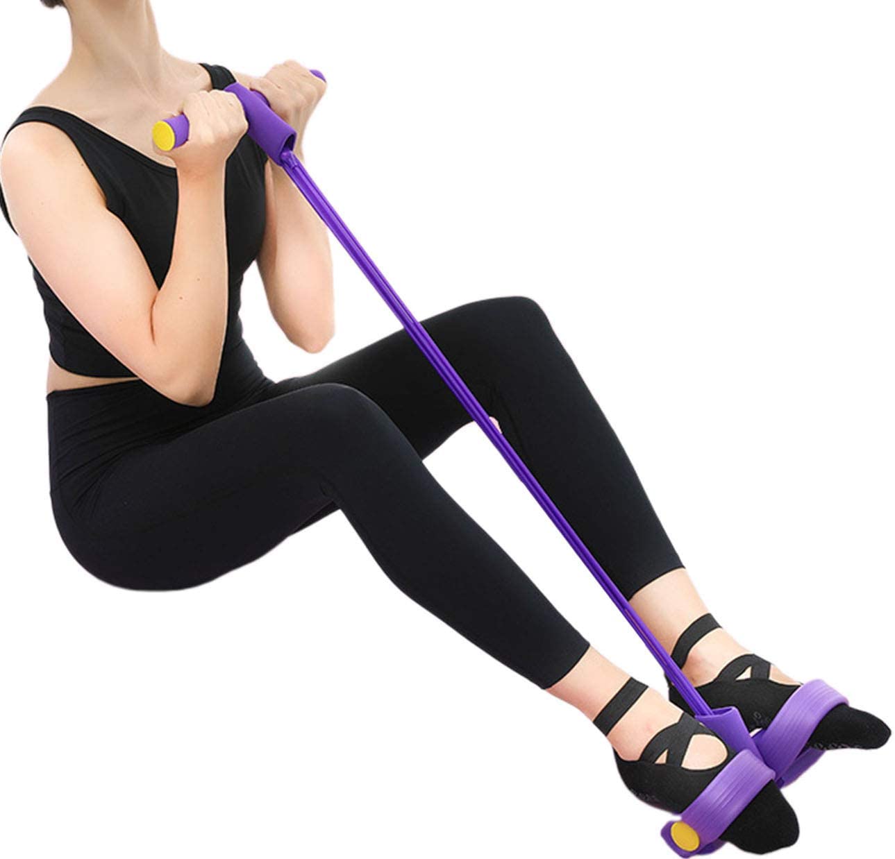 Foot Pedal Resistance Band Elastic Sit-Up Pull Rope