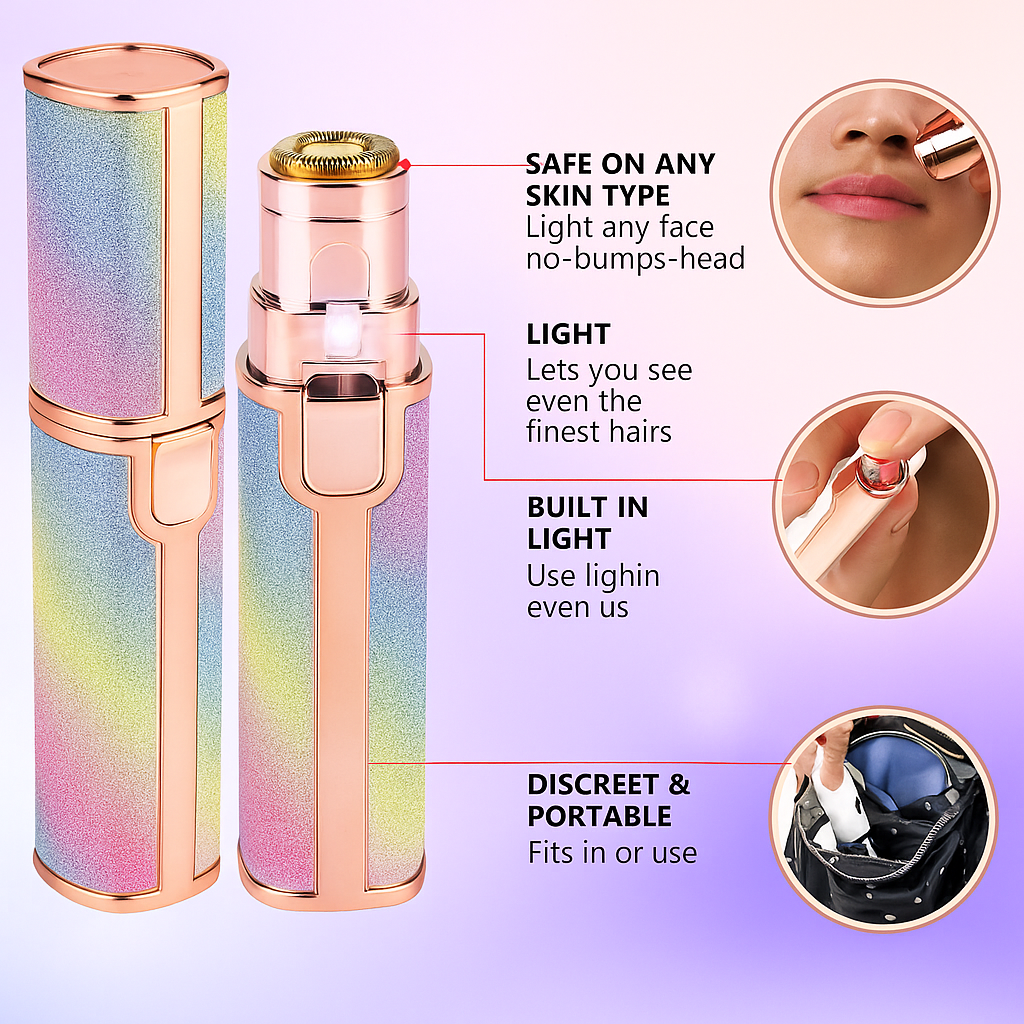 Rechargeable 2-in-1 Eyebrow Trimmer & Facial Hair Remover for Women– USB Charging, Painless & Portable